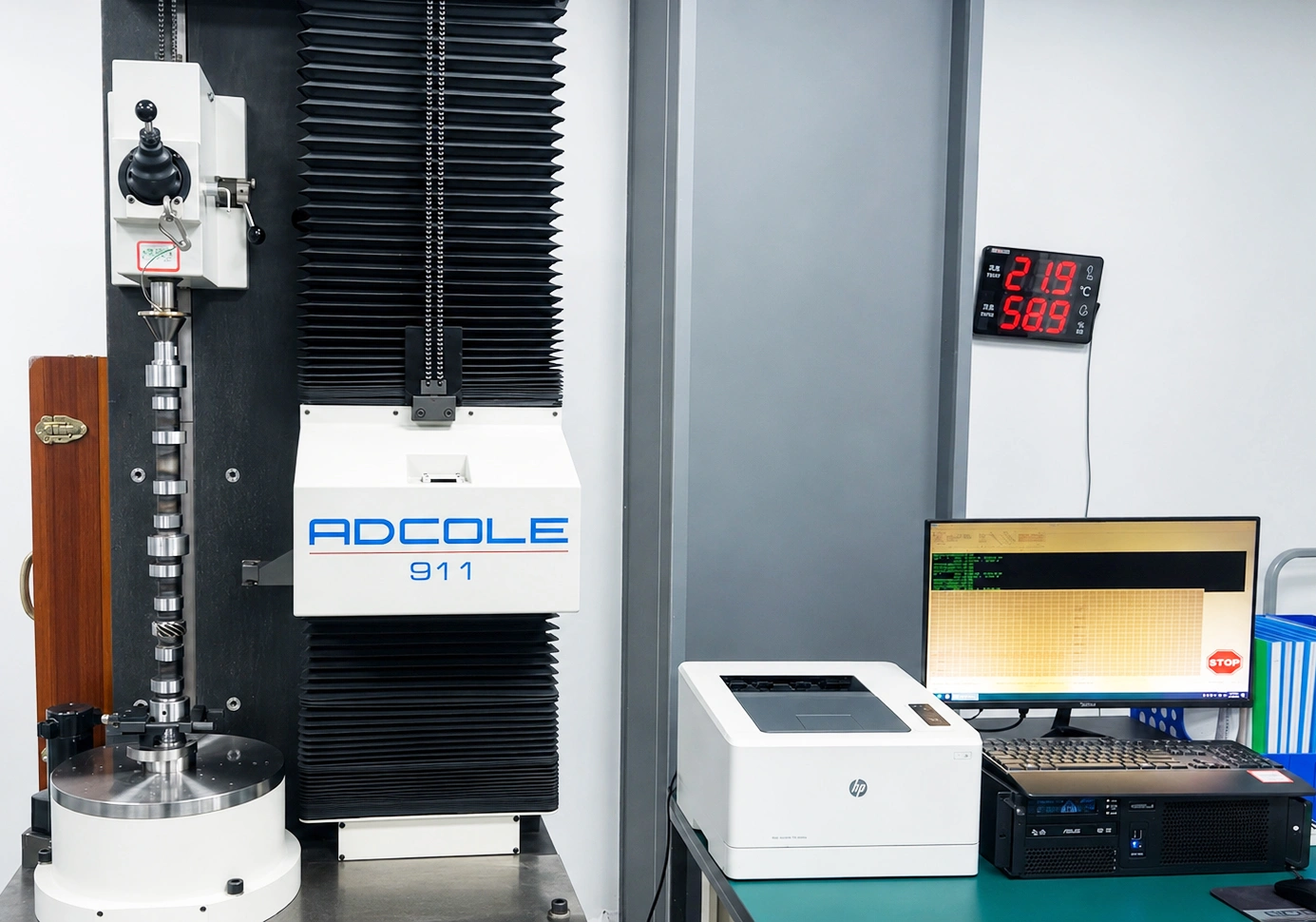 Engine parts production workshop under standardised quality control system