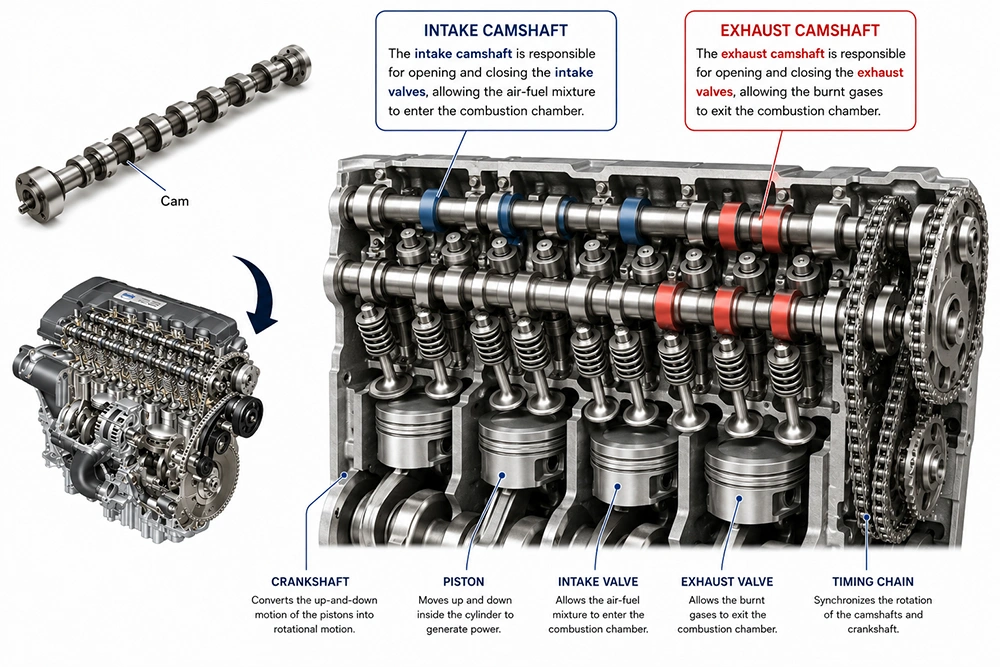 Camshaft Sourcing Guide: What Importers Should Confirm Before Ordering Replacement Camshafts 2 camshaft working principle for engine valve timing control