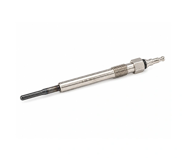 Rear three-quarter view showing the Ø4 mm pin terminal and slender metal glow plug body