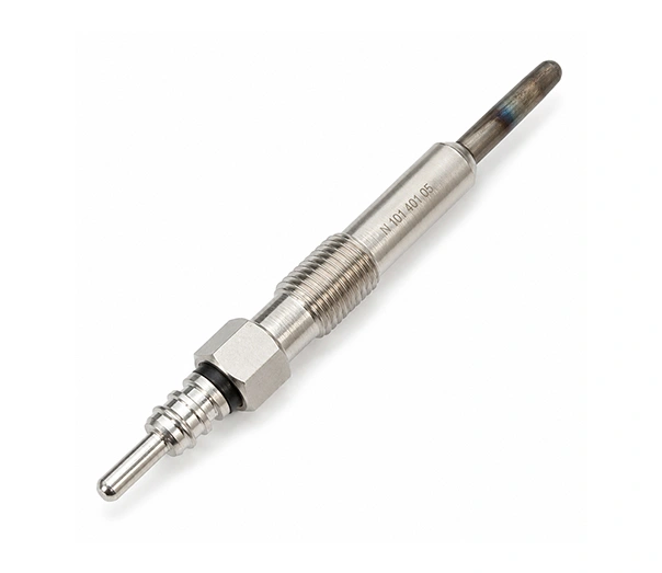 Angled close-up showing the M10 × 1 mounting thread, 10 mm hex and heating-end profile
