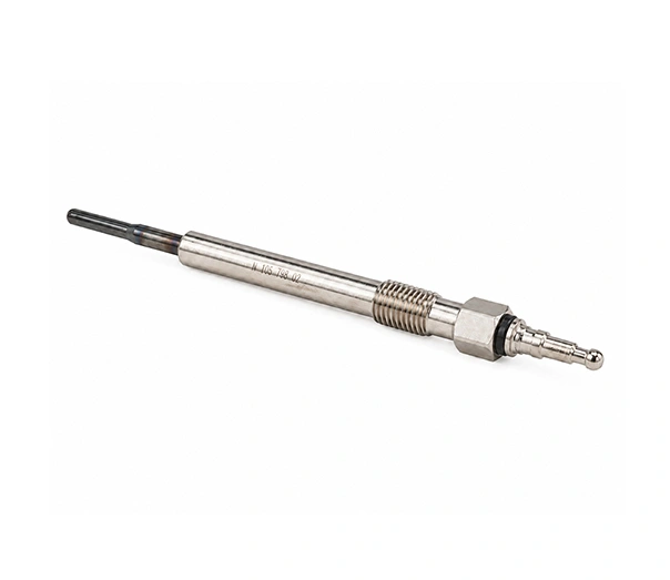 Angled close-up showing the heating tip, M8 × 1 mounting thread and 8 mm hex