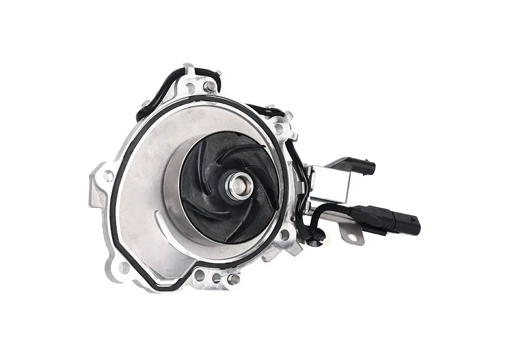 LR123906 electric water pump showing the impeller, housing and electrical connection